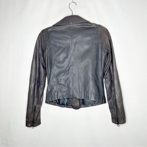 MADEWELL The Washed Leather Motorcycle Jacket Sunfaded Indigo NWT in XXS - Picture 8 of 8